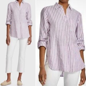 RALPH LAUREN Linen Long Sleeve Shirt NEW Striped Pullover Preppy Vacation XL